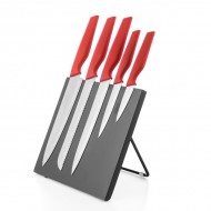 Nože s Magnetickým Stojanem Bravissima Kitchen (6 kusů) - Černé + poštovné jen za 1 Kč