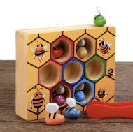 Dřevěná hra na výuku barev - Včelky
