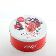 Kulatá Retro Plechová Krabice Coca-Cola + poštovné jen za 1 Kč
