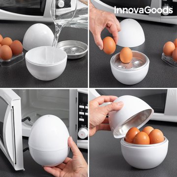 Vařič na Vajíčka do Mikrovlnné Trouby s Recepty Boilegg InnovaGoods + poštovné jen za 1 Kč