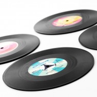 Retro Podložky pod Hrnky Vinylová Deska (4 kusy) + poštovné jen za 1 Kč