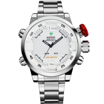 Pánské hodinky Weide Hard - Stříbrno-bílé + poštovné jen za 1 Kč
