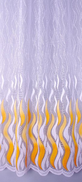 Záclona skleněná vlna - žlutá, velikost: výška 120 cm