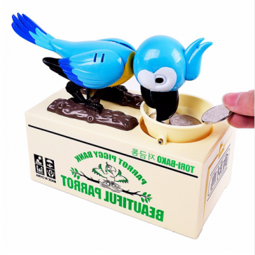 Dětská pokladnička papoušek - Modrá + poštovné jen za 1 Kč