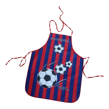 Dětská zástěra s červeným fotbalovým motivem