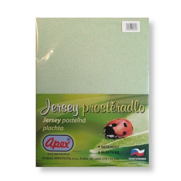Jersey prostěradlo Apex - Jednolůžko 90 x 200 cm - Světle zelená