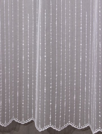 Vyšívaná záclona - stříbrný déšť 180 cm