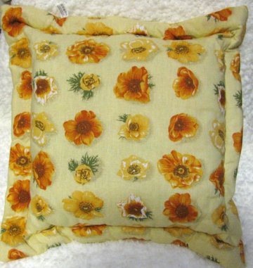 Bavlnený polštář s okrasným lemem, velikost: 40x40cm, varianta: kytky
