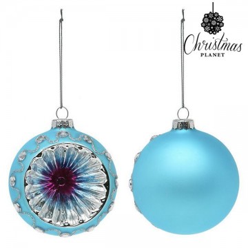 Skleněné vánoční koule Christmas Planet 1693 8 cm (2 ks) - modré + poštovné jen za 1 Kč